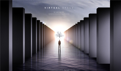 未来逆世界企业成功 虚拟空间海报设计理念与PSD素材探索